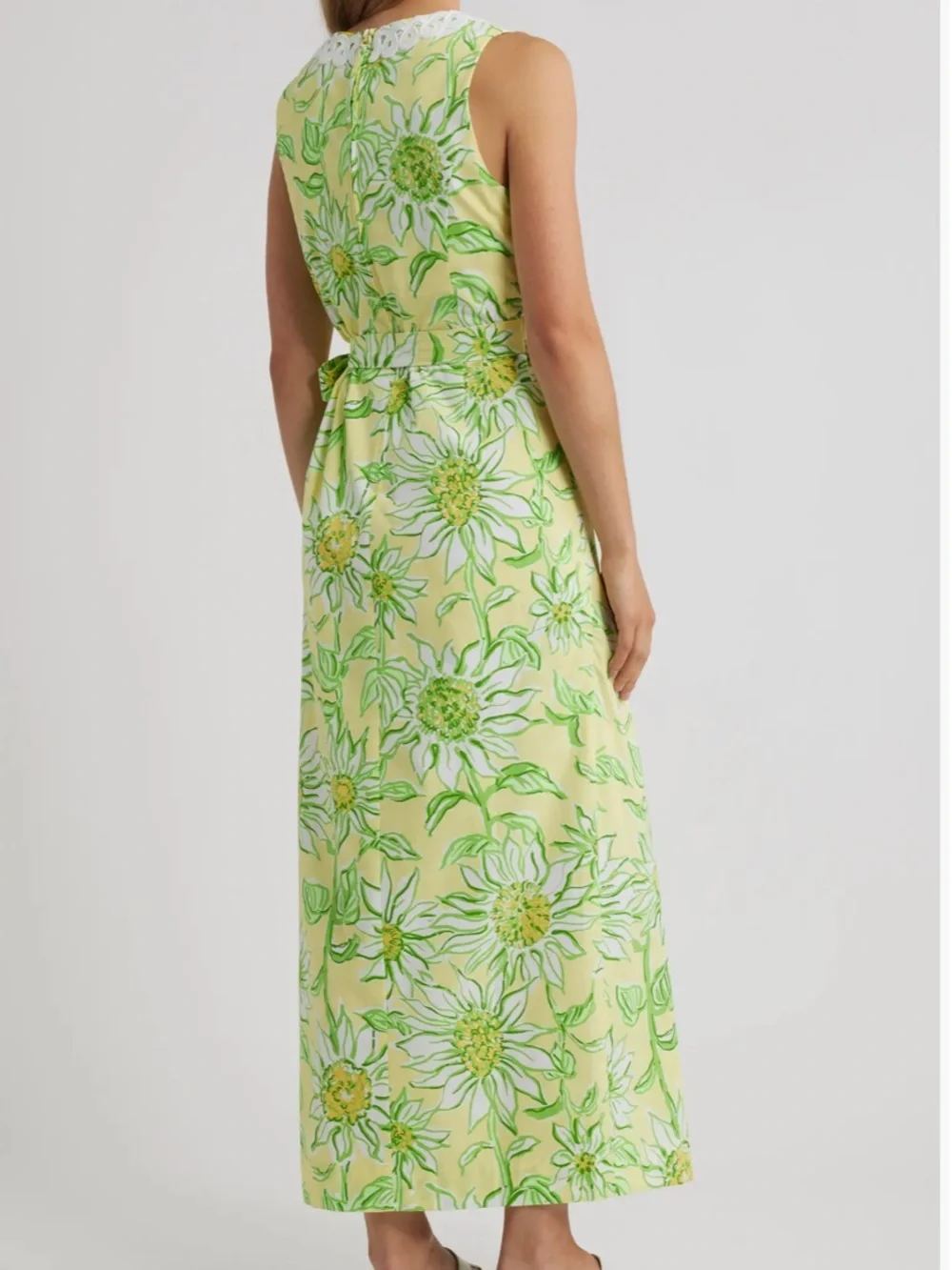 Lilly Pulitzer Fresia Lace Detail Stretch Cotton Maxi Dress 6